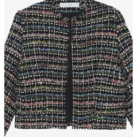 NEW IRO juane jacket in black multico - Picture 2 of 2